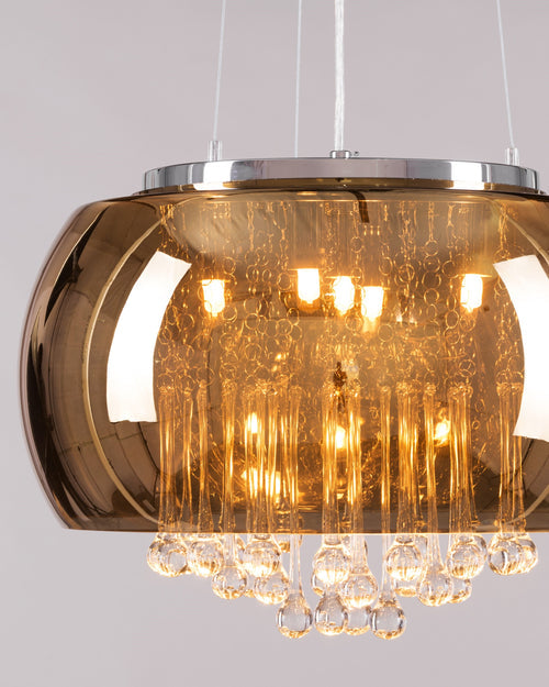 AmberGlow Crystal Dome Pendant Light